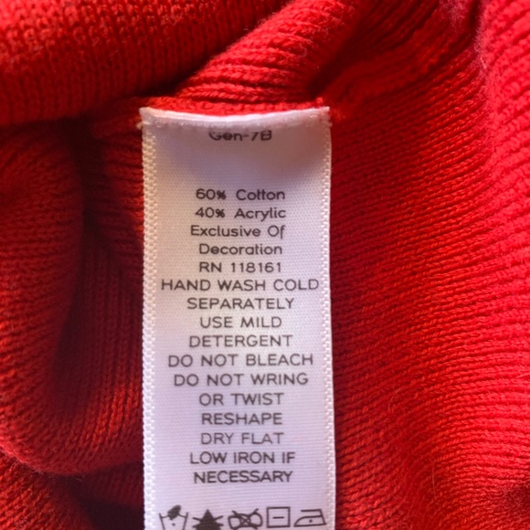 Excellent Condition QUACKER FACTORY Women’s Red Embellished Sweater Size Medium - Picture 9 of 9